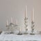 Hello Honey® 10" Distressed Pewter Finish Metal Taper Candleholder with Leaves & Berries
